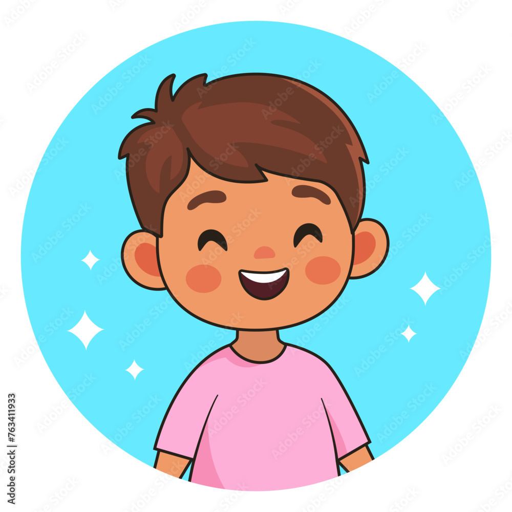 Smiling boy. Happy child. Avatar for social networks. Vector illustration Smiling boy. Happy child. Avatar for social networks. Vector illustration