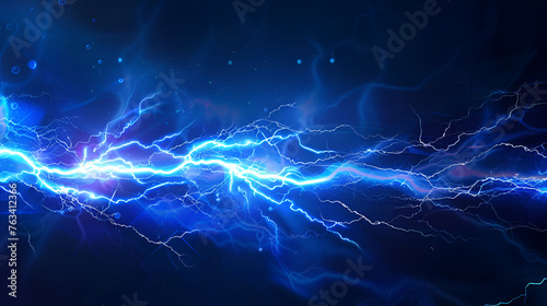 Blue lightning, abstract electrical background ,Blue fractal lightning background, electrical abstract