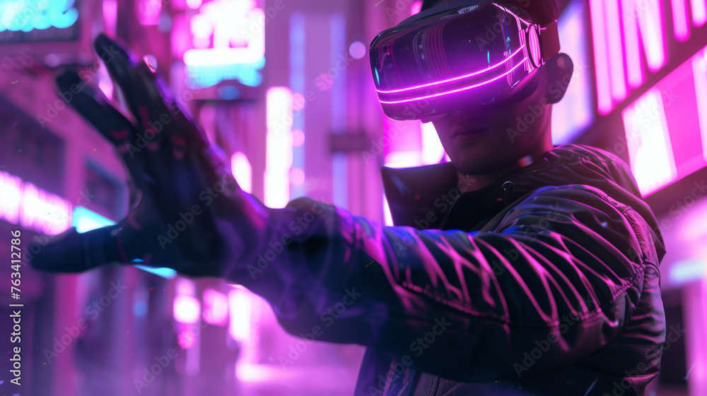Fototapeta premium Virtual Reality Gaming in the Metaverse 