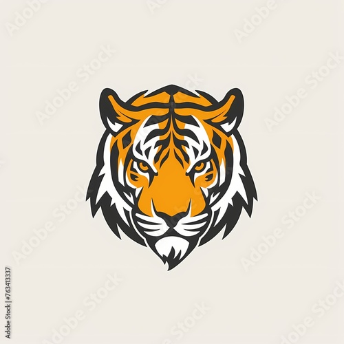 A sleek, minimalist tiger in a vector logo, embodying simplicity and intricate details with HD clarity.
