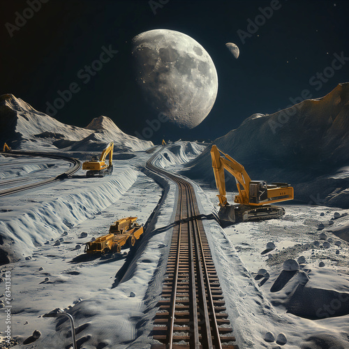 Illustration for the lunar railroad project