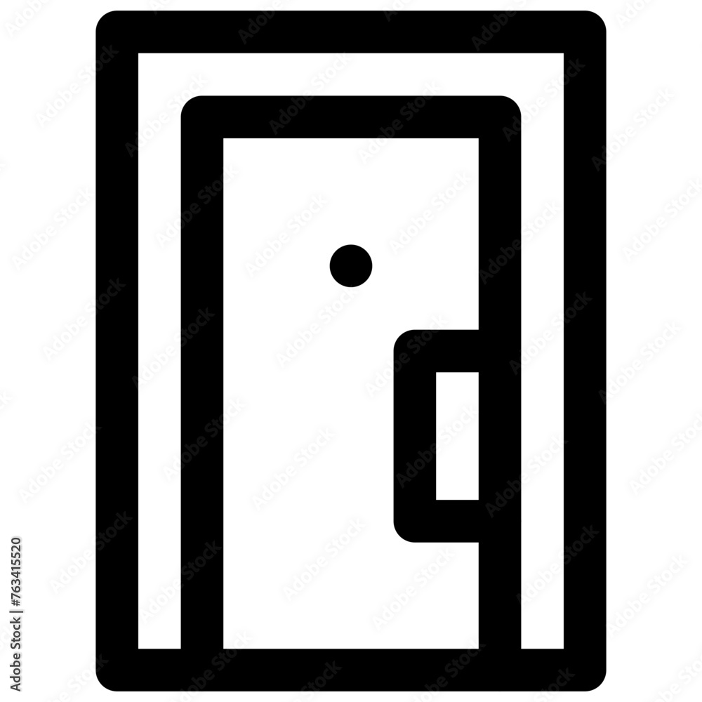 Door. Editable stroke vector icon. Door. Editable stroke vector icon.
