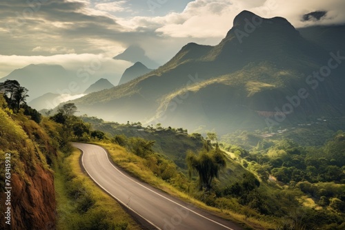 A scenic mountain road offering breathtaking views of the landscape © KerXing