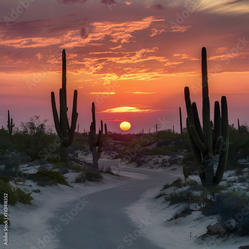 sunset over the desert © elabous