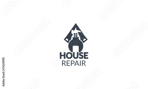 Simple hammer logo| home repair logo| handyman repair| premium vector design.