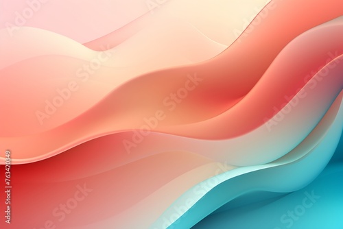 Teal to Rose Gold abstract fluid gradient design, curved wave in motion background for banner, wallpaper, poster, template, flier and cover