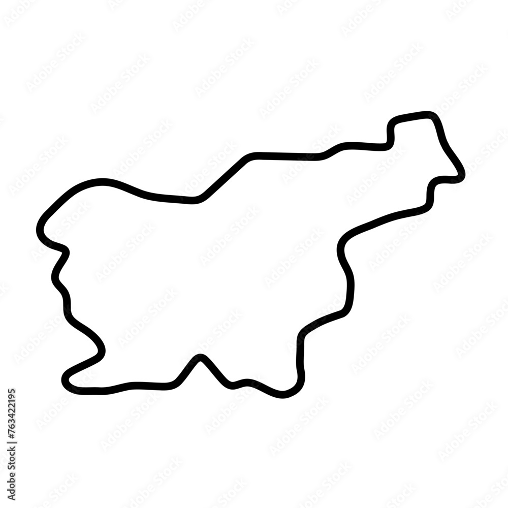 Slovenia country simplified map. Thick black outline contour. Simple vector icon Slovenia country simplified map. Thick black outline contour. Simple vector icon