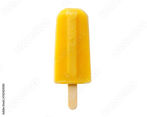 Yellow popsicle. isolated on transparent background.