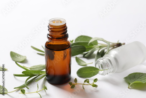 Essential oil of herbal extract. nature is green.