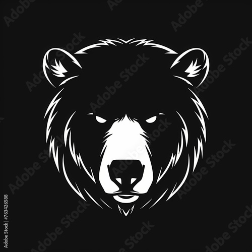 A minimalist vector image of a bear, expressing both strength and the untamed spirit of the wild.