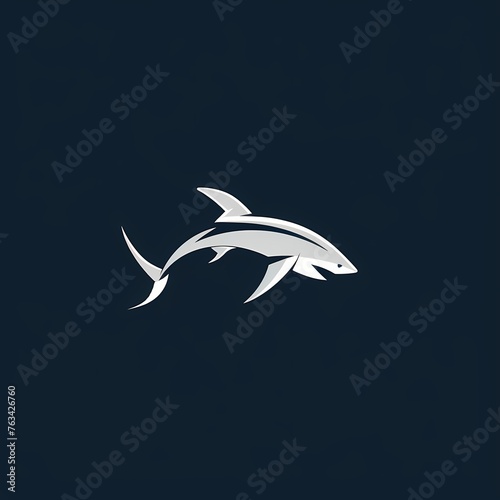 A minimalist representation of a shark  evoking power and resilience in a captivating vector logo.