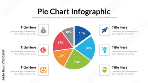 Pie Chart infographic presentation layout fully editable.