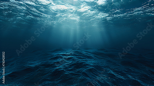 Dark Blue Ocean Surface Viewed from Underwater #763428132