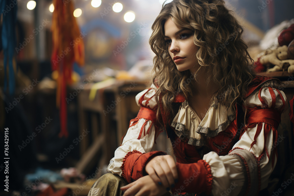 Funny and scary circus actors providing excellent performance carnival evening weekend fair Generative AI picture Funny and scary circus actors providing excellent performance carnival evening weekend fair Generative AI picture