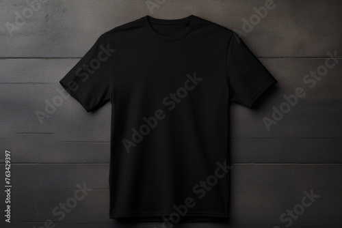 Blank black tee mock-up with a grunge-style design