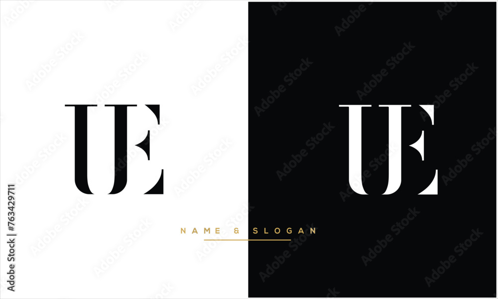 UE, EU, U, E, Abstract Letters Logo Monogram UE, EU, U, E, Abstract Letters Logo Monogram