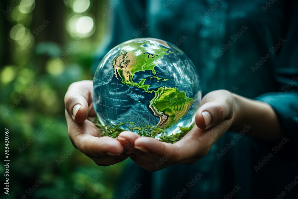 Celebration of Earth Day Generative AI picture green planet beautiful nature in danger AI pic Celebration of Earth Day Generative AI picture green planet beautiful nature in danger AI pic