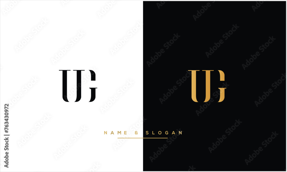UG, GU, U, G, Abstract letters Logo Monogram UG, GU, U, G, Abstract letters Logo Monogram
