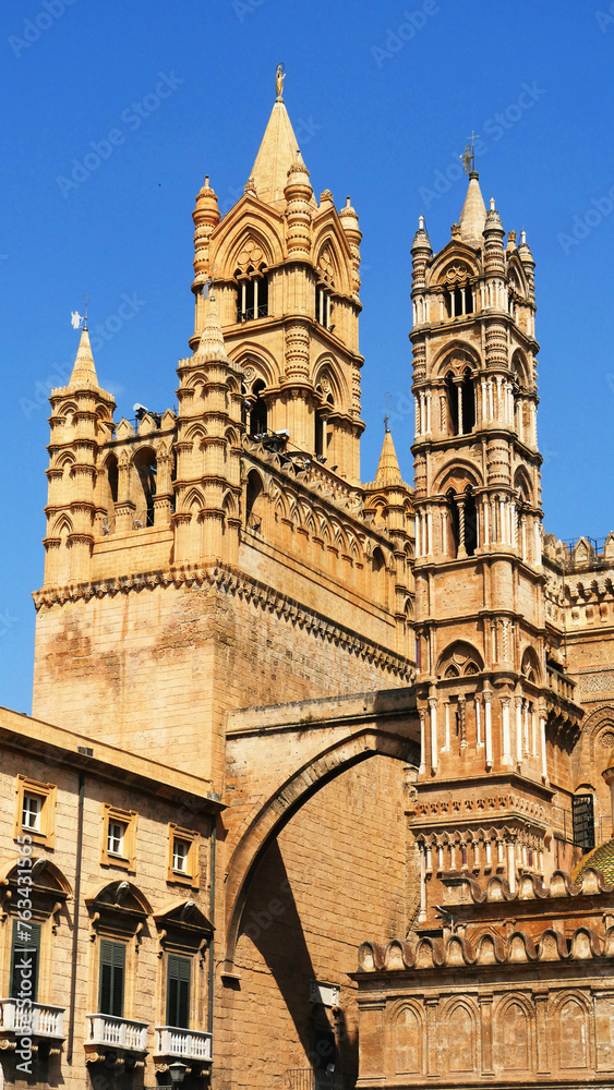 Palermo Cathedral in the sunshine.  Detail