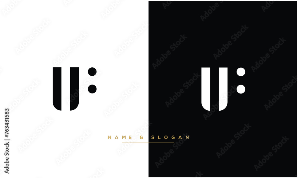 UF, FU, U, F, Abstract Letters Logo monogram
