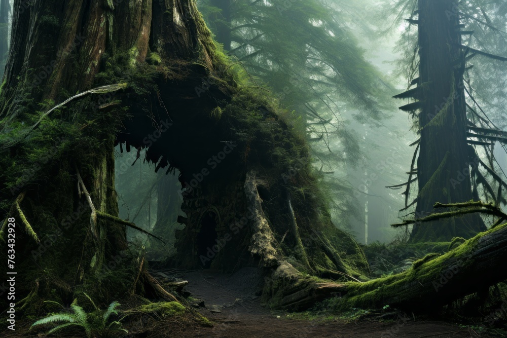 Ancient forest with a sense of mystery and stories untold