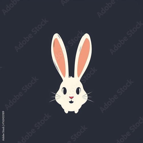 A delightful and minimalistic depiction of a cute bunny in a vector logo, featuring a perfect balance of style and simplicity. © Hunny