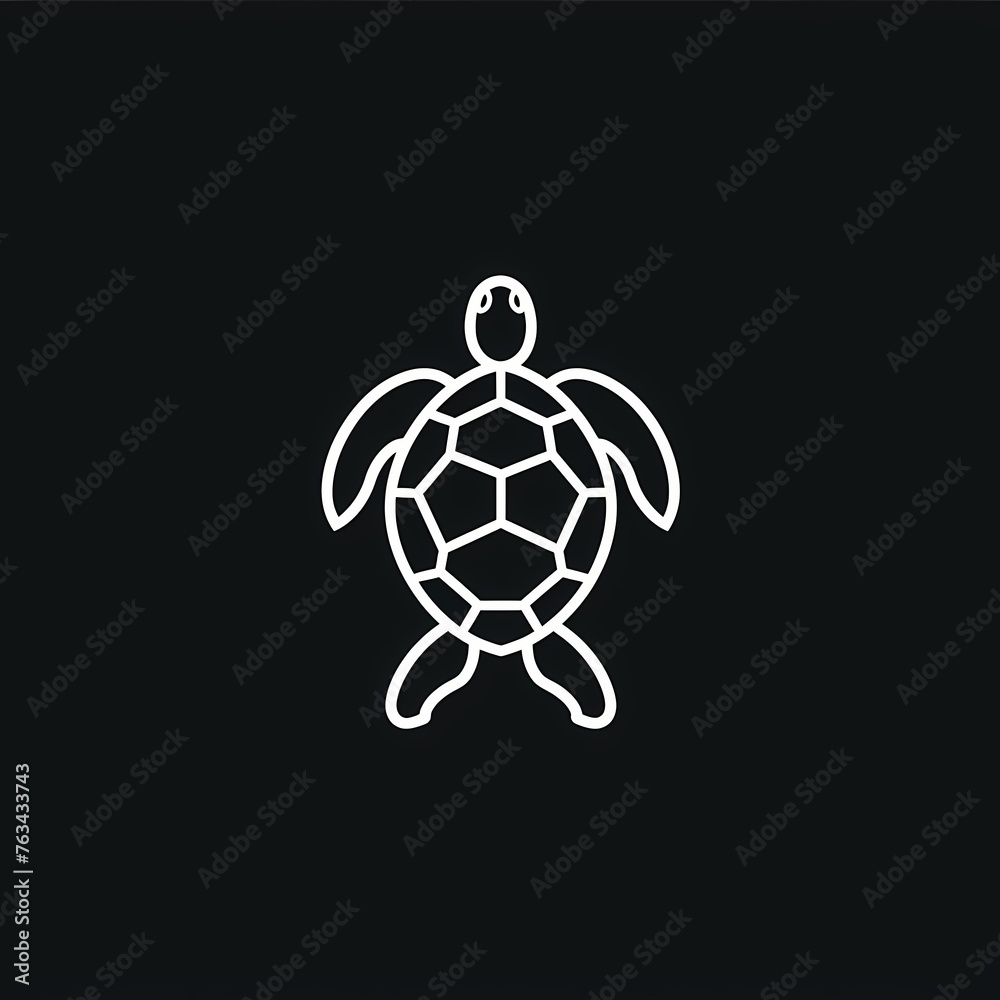 Fototapeta premium A clean and sophisticated vector logo featuring a turtle, representing endurance and freedom.