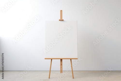 Wooden easel with a blank canvas ready for an artist's creation
