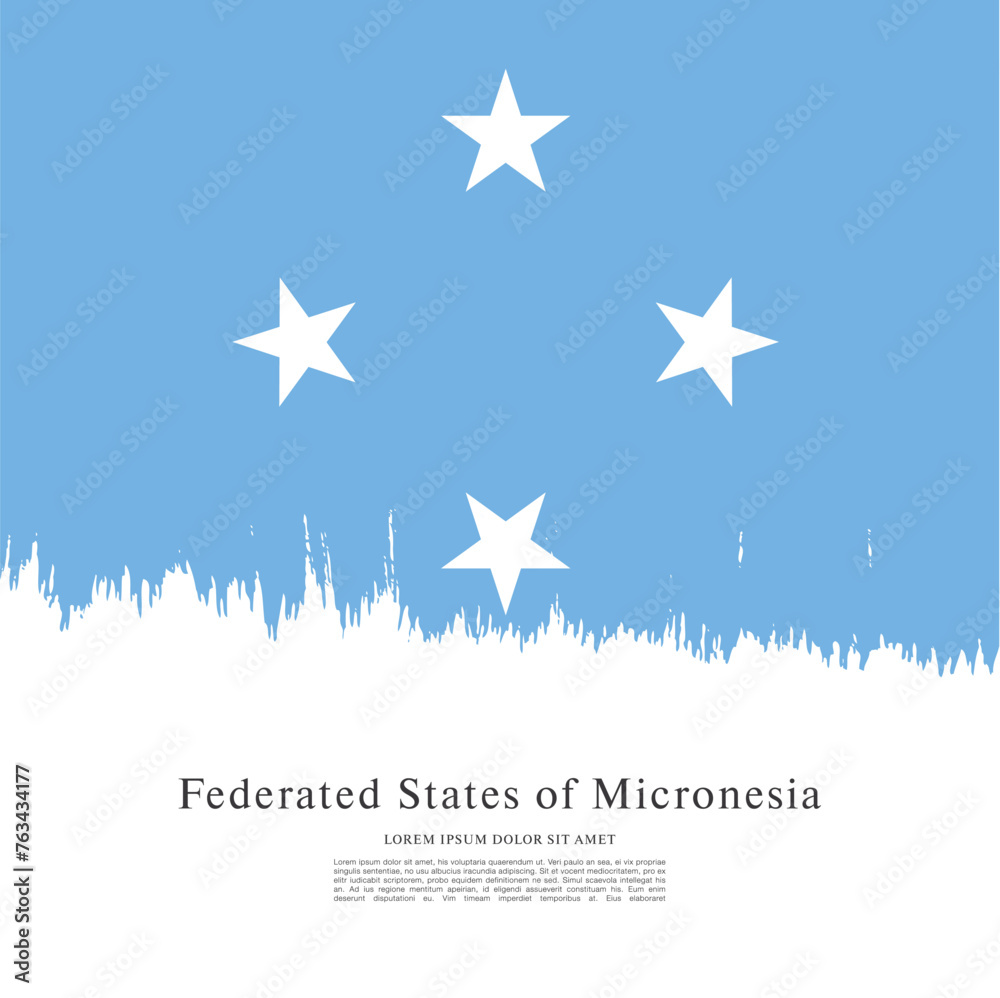 Flag of the Federated States of Micronesia - obrazy, fototapety, plakaty 