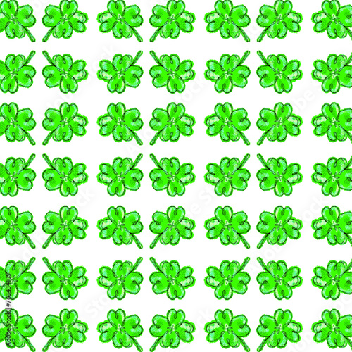 Shamrock Repeat Pattern with Transparent Background