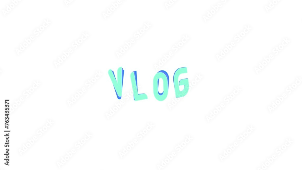 Animation video of vlog text element. vlog typography. Animation cartoon of vlog text for social media. Animation video of vlog text element. vlog typography. Animation cartoon of vlog text for social media.