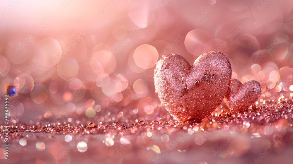 Obraz premium Rose gold abstract heart shape background