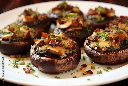 Gourmet bacon and blue cheese stuffed mushrooms