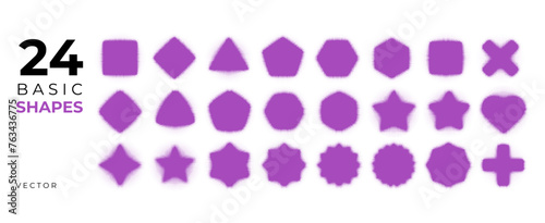 Set of basic shapes purple element vector illustration
