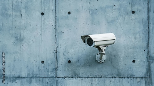Security camera isolated on concrete wall