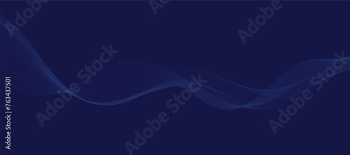 Abstract vector blue background with wavy lines. Waves illustration.