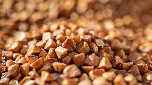 Detailed view of a stack of various nuts grouped together