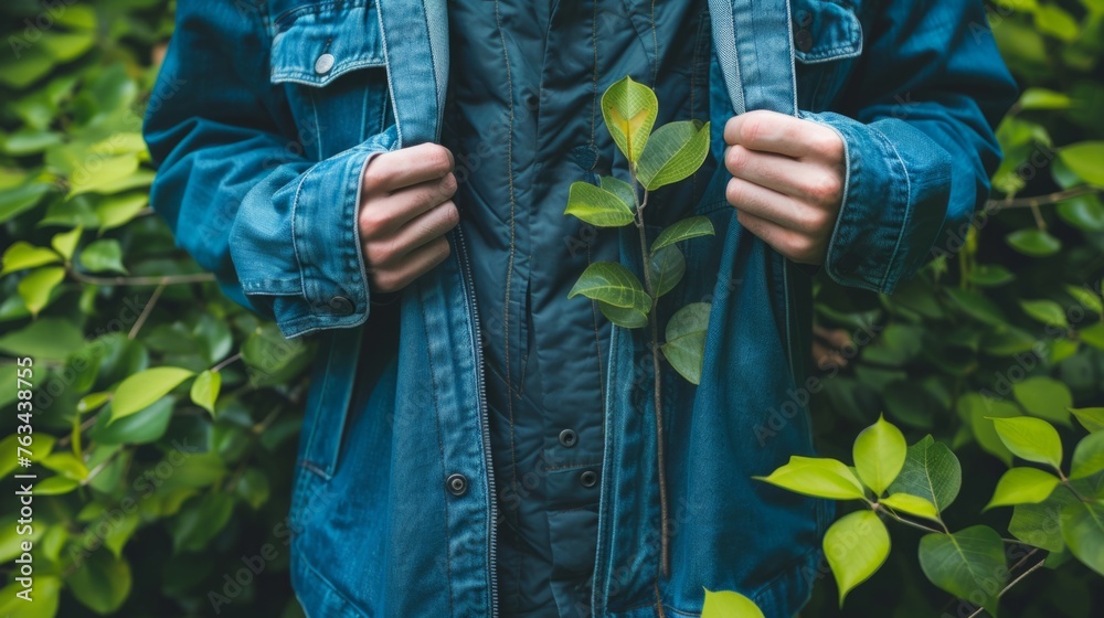Fototapeta premium A person holding a plant in their hands, showcasing eco-friendly living and sustainable practices