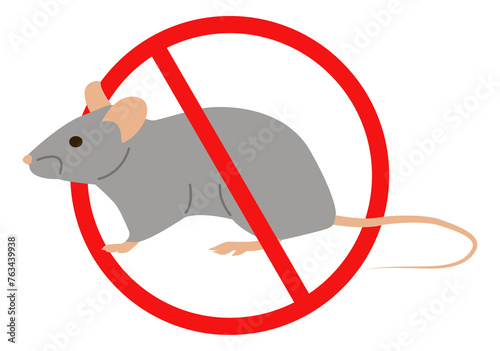 Rats forbidden sign. Mouse poison symbol. Anti rodent