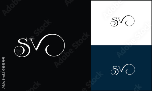 SV, VS, S, V, Abstract letters Logo Monogram