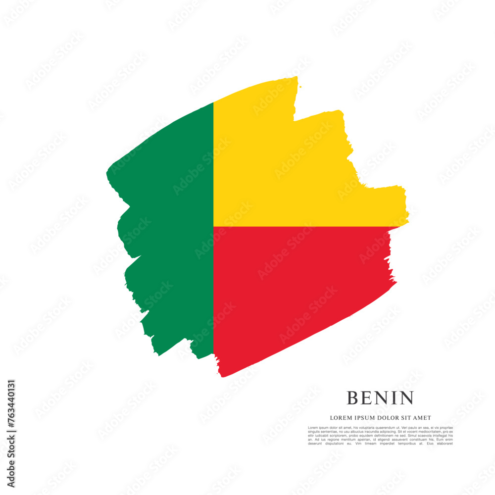 Obraz premium Flag of Benin vector illustration