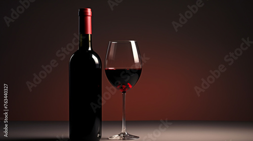 A vector graphic of a glass of red wine and a wine bottle, perfect for wine-related designs.