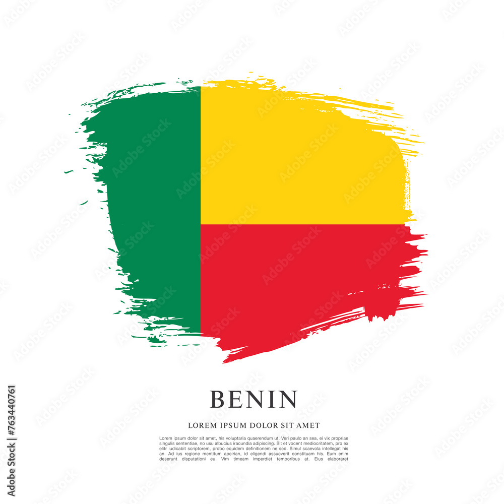Obraz premium Flag of Benin vector illustration