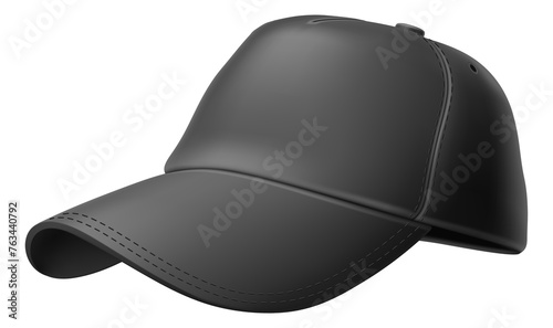 Sport cap mockup. Realistic black baseball hat