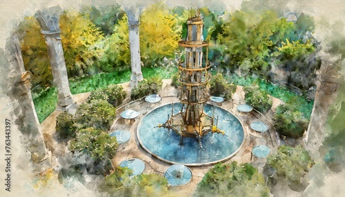 Jardin vintage avec robotique avancée