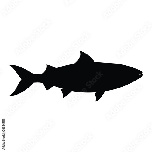 silhouette of a sardine fish isolated on white