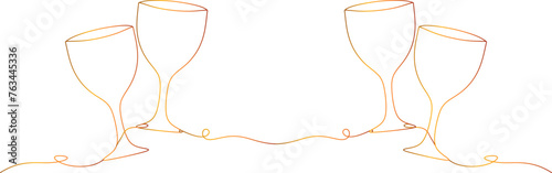 glass cheers line art style.