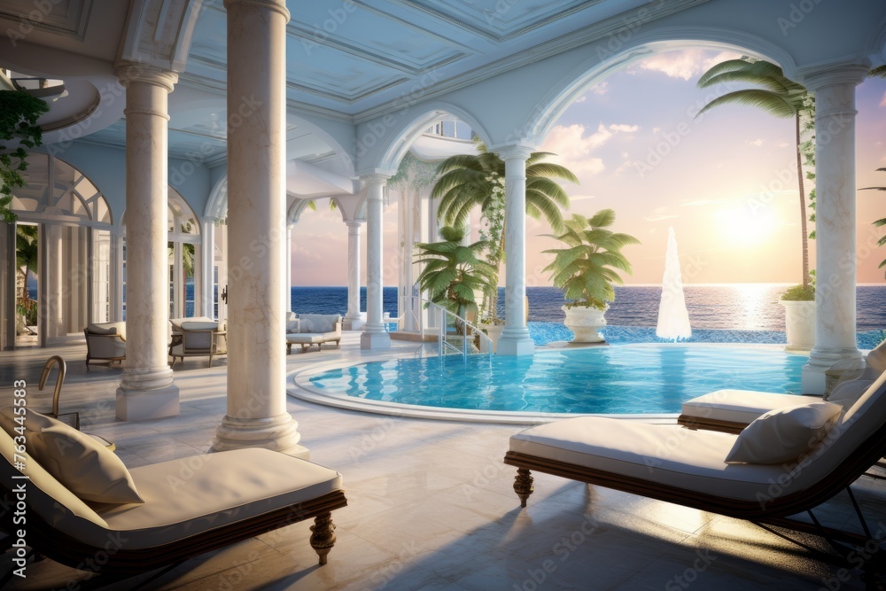 Oceanfront resorts and luxurious accommodations, basking in the opulence of a summer holiday