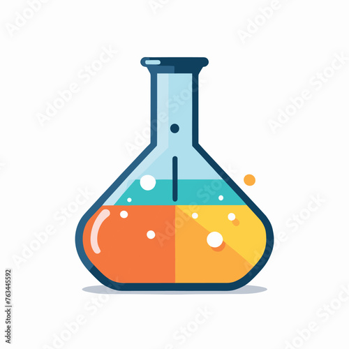 Lab flask chemical test tube scientific concept vector illustration