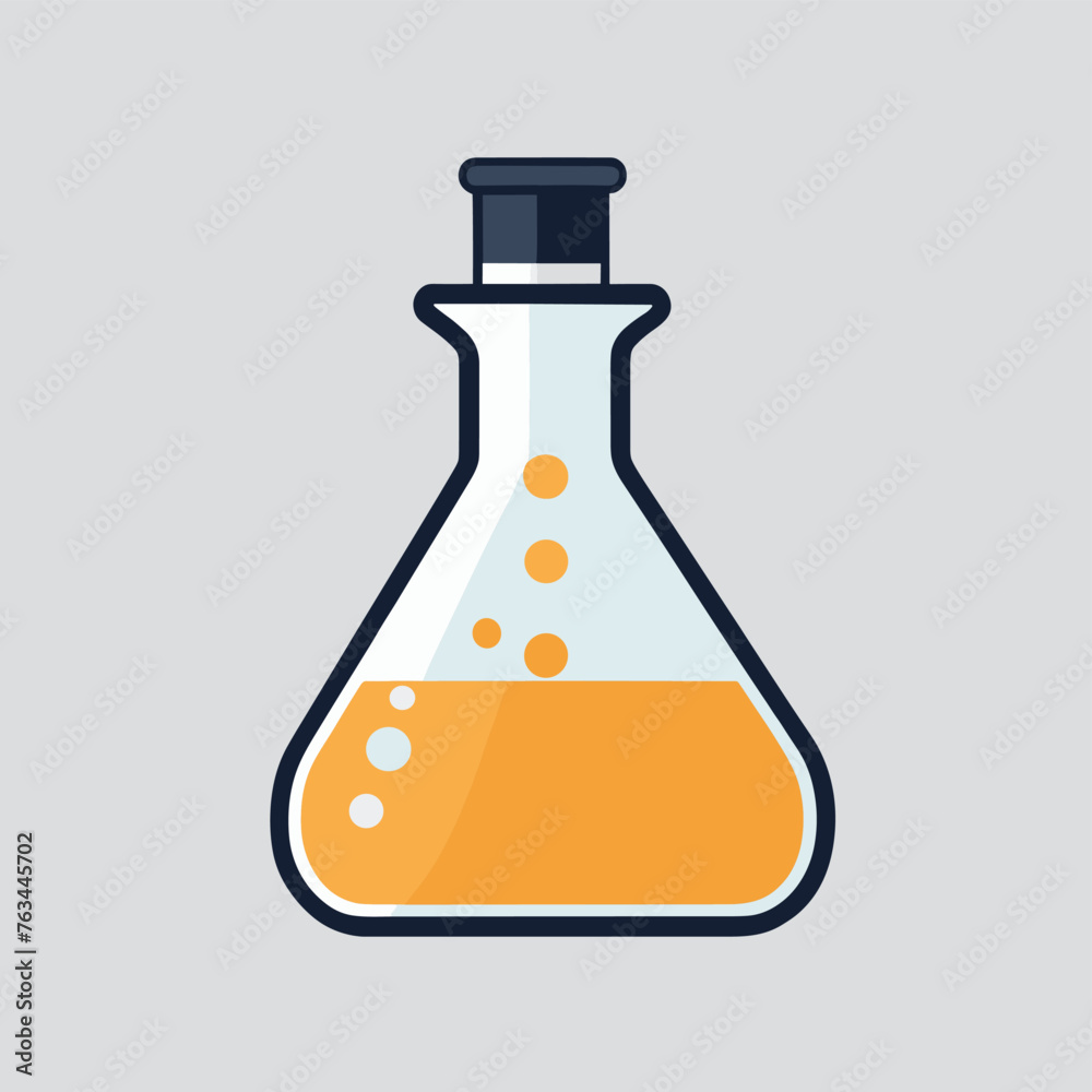 Lab flask chemical test tube scientific concept vector illustration